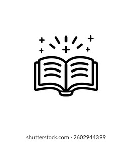 An Open Book in Symbolic Form black icon illustration