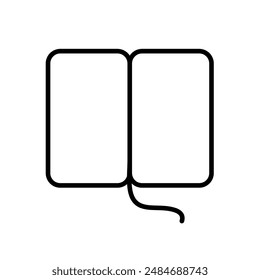 open book with tab, open notebook - vector icon	