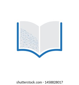 open book and technology network, vector