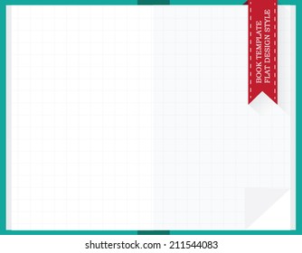 open book template in flat design style