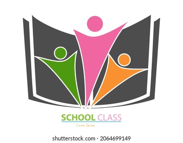 Un libro abierto. Plantilla para logotipo social, logotipo y emoticones. Ilustración vectorial.
