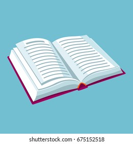 Open book with text. Illustrations for education and school.