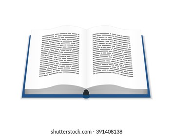 Open book with text isolated on white
