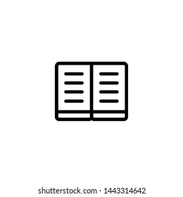 open book with text lines icon sign signifier vector