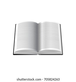 Open Book with text on white Pages Isolated on white Background. Web Icon. Vector Illustration.