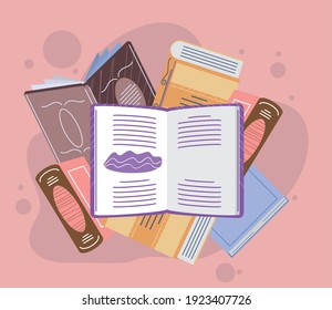 lectura de libros de texto abiertos en enciclopedia