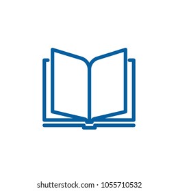 Open book thin line icon. Vector design illustration