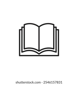 Ícone de vetor de linha fina Abrir Livro