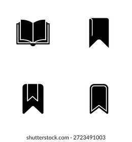 Abrir livro e três marcadores em leitura em preto e branco