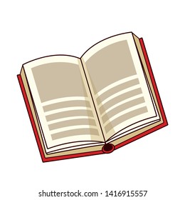 open book top view icon cartoon isolated vector illustration graphic design