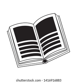 open book top view icon cartoon isolated in black and white vector illustration graphic design