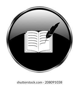Open book  - vector button