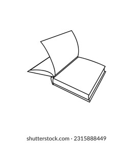 open book, vector drawing sketch, isolated on a white background. collection of educational subjects