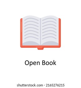 Open Book  vector flat icon for web isolated on white background EPS 10 file