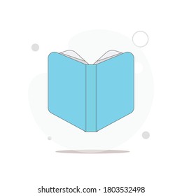 open book vector flat illustration on white