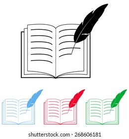 Open book - vector icon