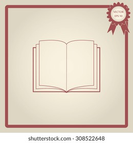 Open book - vector icon
