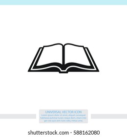 Open Book Vector Icon.