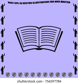 Open book vector icon