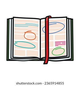 Open book vector icon. Color vector icon isolated on white background open book.