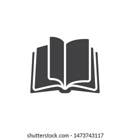 Open book vector icon. filled flat sign for mobile concept and web design. Book page turning glyph icon. Symbol, logo illustration. Vector graphics