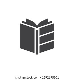 Open book vector icon. filled flat sign for mobile concept and web design. Book pages glyph icon. Symbol, logo illustration. Vector graphics