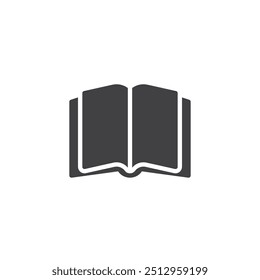 Open book vector icon. filled flat sign for mobile concept and web design. Book glyph icon. Literature symbol, logo illustration. Vector graphics