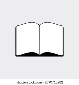 Open book vector icon flat style. Notebook symbol. Open pages of a book.
