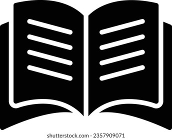 Open Book Vector Icon Glyph Style