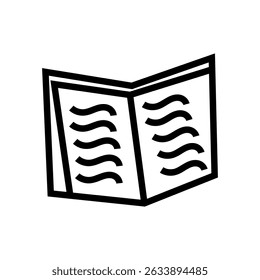 Offenes Buch, Vektorsymbol zur Illustration von Bildungs- und Geschäftskonzepten