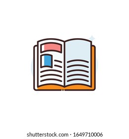Open Book Vector Icon. illustration Style EPS 10 File
