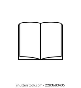 Icono de vector de libro abierto. Ilustración aislada sobre fondo blanco.