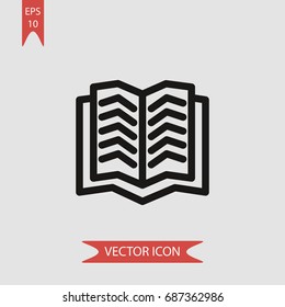 Open book vector icon, illustration symbol