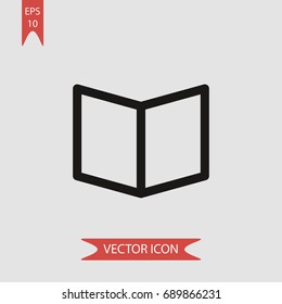 Open book vector icon, illustration symbol