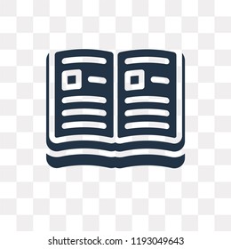 Open book vector icon isolated on transparent background, Open book transparency concept can be used web and mobile