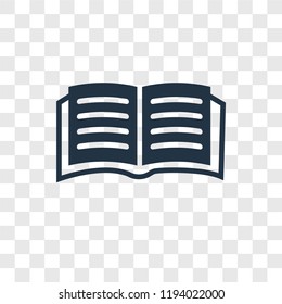 Open book vector icon isolated on transparent background, Open book transparency logo concept