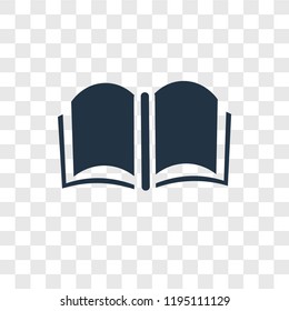 Open book vector icon isolated on transparent background, Open book transparency logo concept