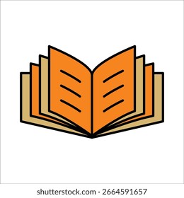 Plantilla de línea de icono de Vector de libro abierto