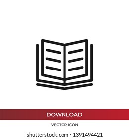 Open book vector icon in modern design style for web site and mobile app