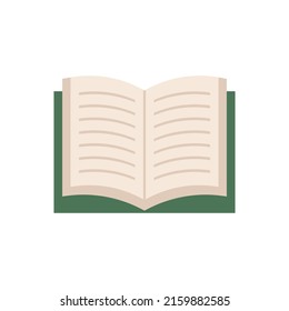 Icono de vector de libro abierto sobre fondo blanco