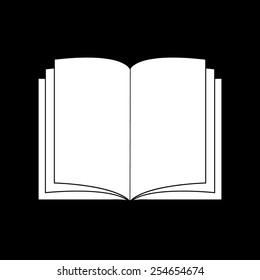 Open book - vector icon on a black background