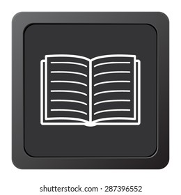 Open book - vector icon on a grey button