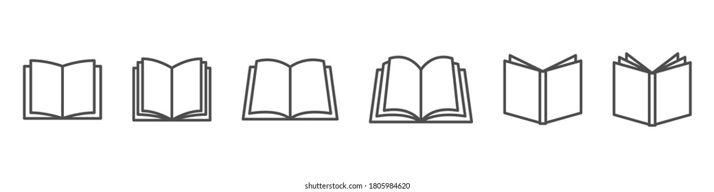 open book vector icon. publish literature education library illustration. open reading logo.