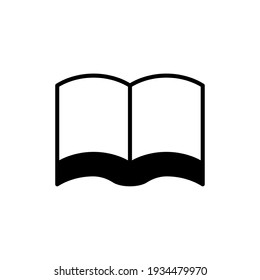 Open book vector icon. Read symbol. Magazine logo. Library sign. Web and application interface button. Isolated on white background.