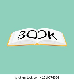 Open book vector icon. Study and knowledge, library and education, science and literature. 