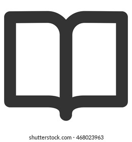 Open Book vector icon. Style is contour flat icon symbol, gray color, white background.