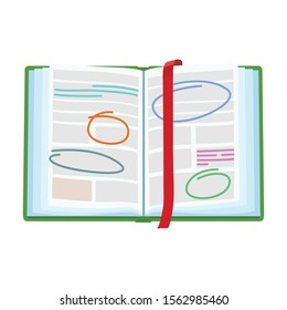 Open book vector icon.Cartoon vector icon isolated on white background open book.