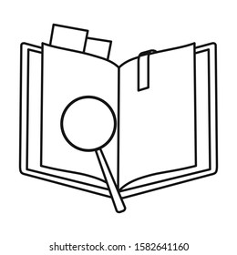 Open book vector icon.Line vector icon isolated on white background open book.