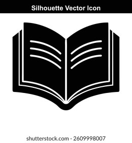 Open book vector illustration with blank pages.	
