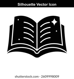 Open book vector illustration with blank pages.	

